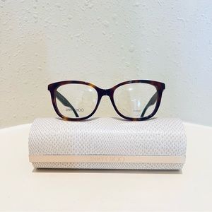 Jimmy Choo JC188 Women’s Rectangle Brown Frame Glitter Eyeglasses NIB